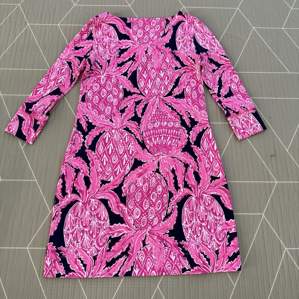 Lilly Pulitzer Pink Coco Safari Pineapple Ophelia Swing Dress Size‎ XS - Picture 2 of 7